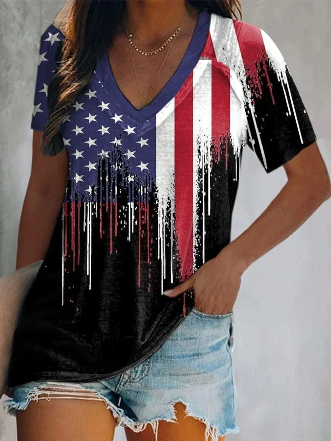 Ladies' Casual Print Short T-Shirt