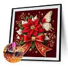 Diamond Painting - Full Round Drill - Christmas Poinsettia(Canvas|30*30cm)