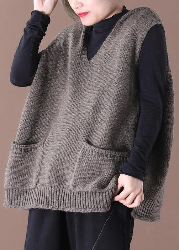 2021 New Loose Large Size Literary Hooded Knit Waistcoat Sweater Coat
