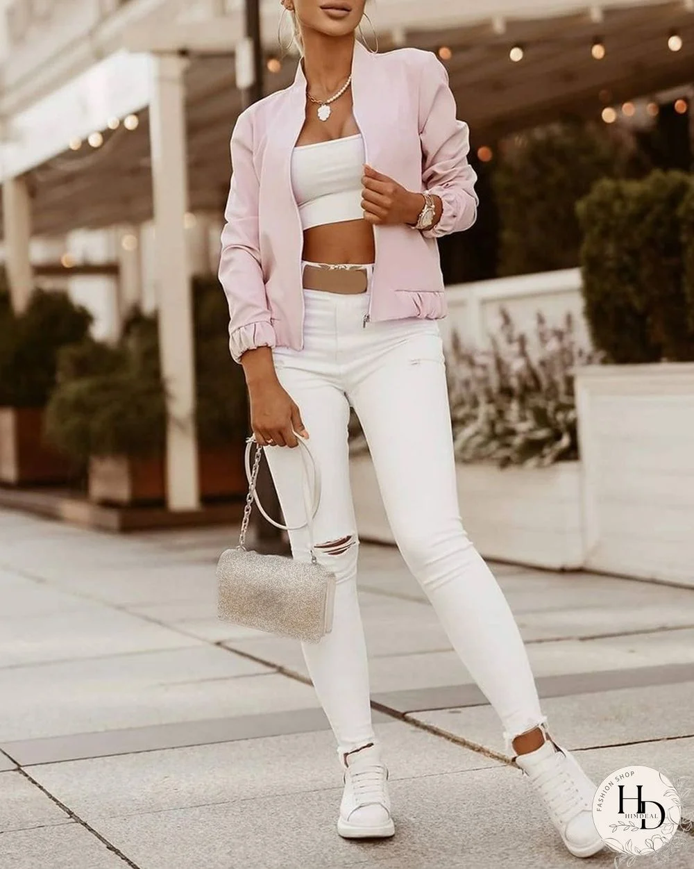 Long Sleeve Zip Front Casual Jacket