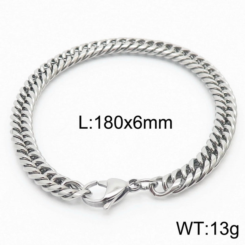 Minimalist Solid Color Titanium Steel Chain Unisex Bracelets