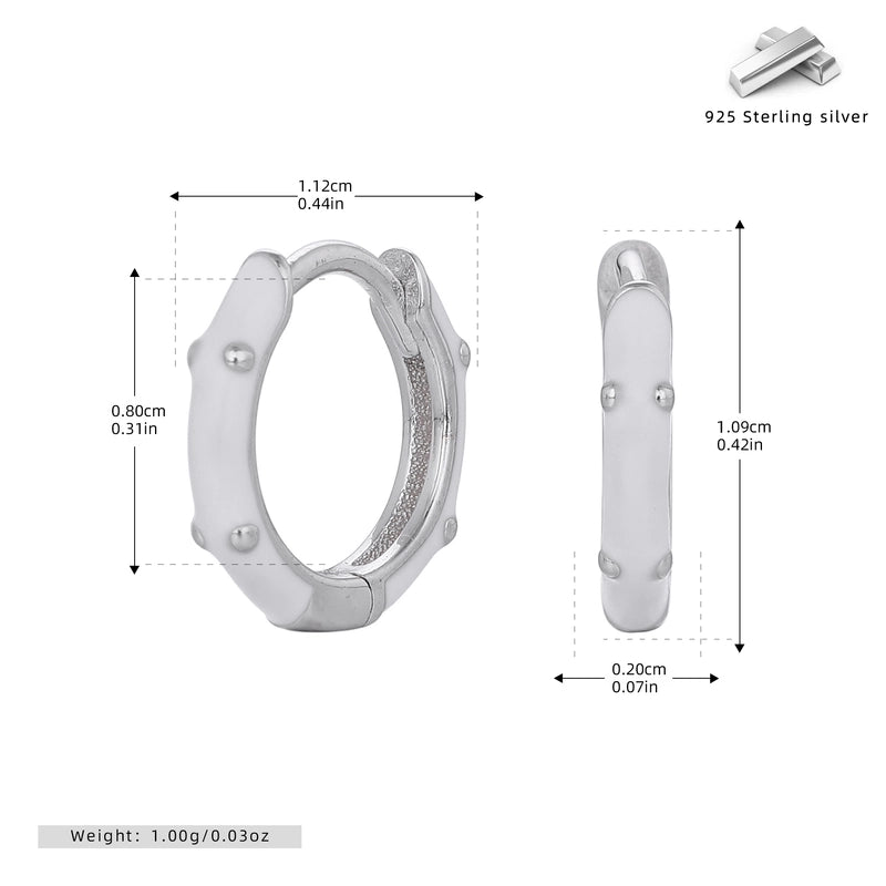 1 Pair 925 Sterling Silver Round Earrings