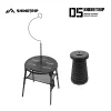Outdoor Folding Table And Chair Integrated Tactical Small Round Table Portable Lightweight Adjustable Height Camping Table