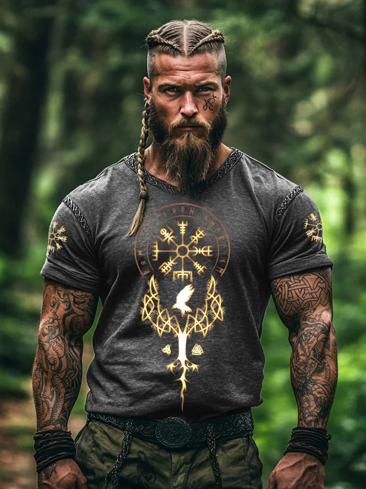 VChics Men's Viking Tribal Celtic Short Sleeve T-shirt
