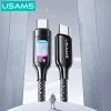 USAMS Zinc Alloy Colorful Light Data Cable