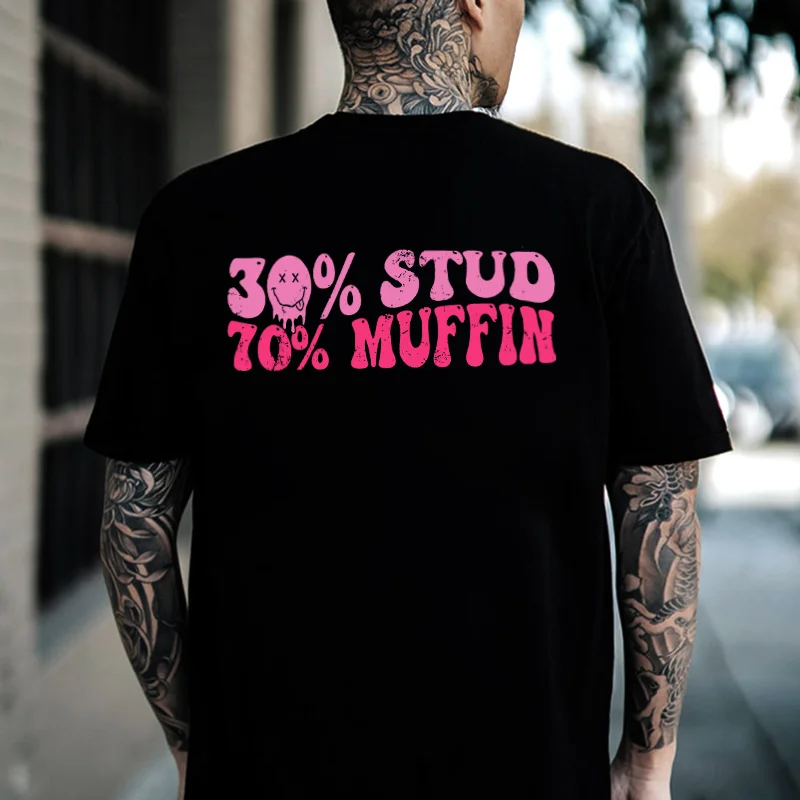 30% Stud 70% Muffin Printed Men's T-shirt -  