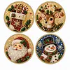 4pcs Acrylic DIY Pearl Painting Coaster Kit - Christmas