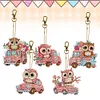 5Pcs DIY Diamond Painting Owl Keychain