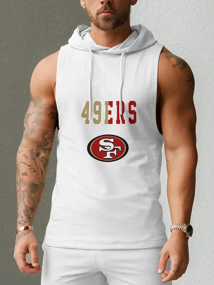 San Francisco 49ers Men's  Casual Comfy Sleeveless Hooded Tank Top