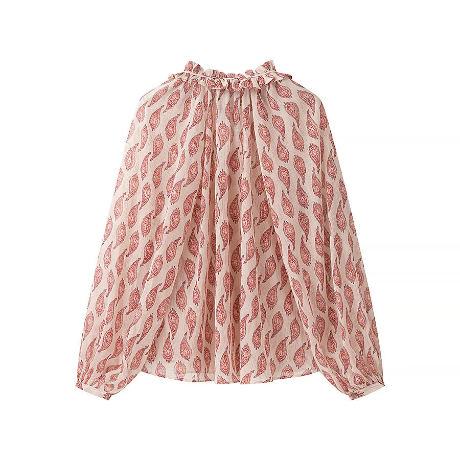 Nigikala Nigikala Women's New 2025 Fashion Metallic Line Printed Shirt