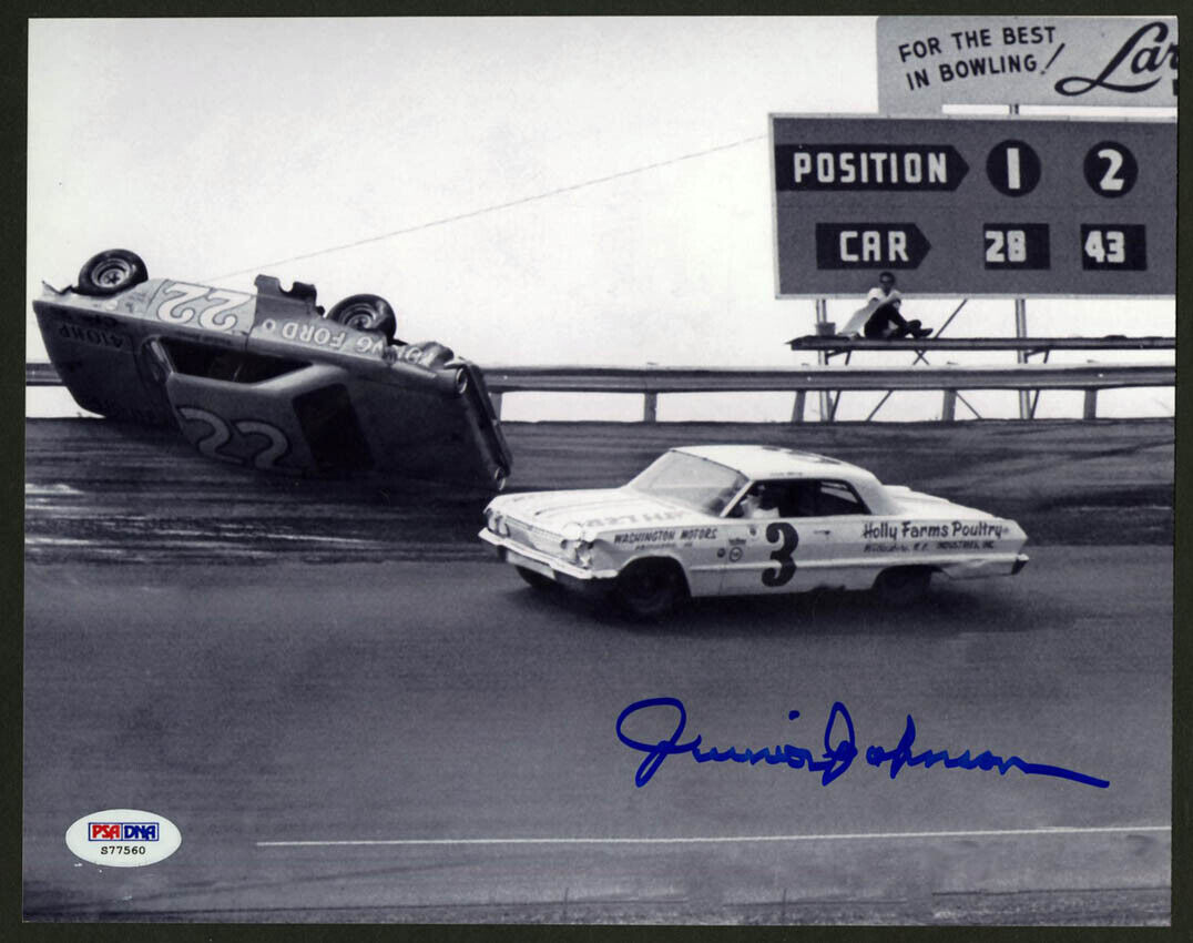 Junior Johnson SIGNED 8x10 Photo Poster painting Holly Farms NASCAR LEGEND PSA/DNA AUTOGRAPHED