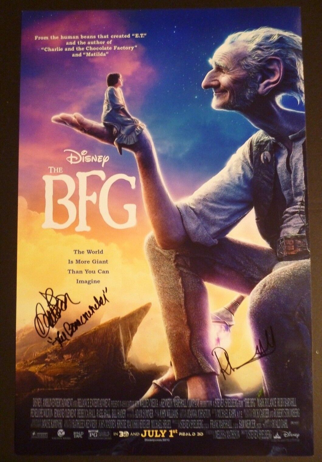 THE BFG - REBECCA HALL+1 Authentic Hand-Signed 11x17 Photo Poster painting (PROOF)