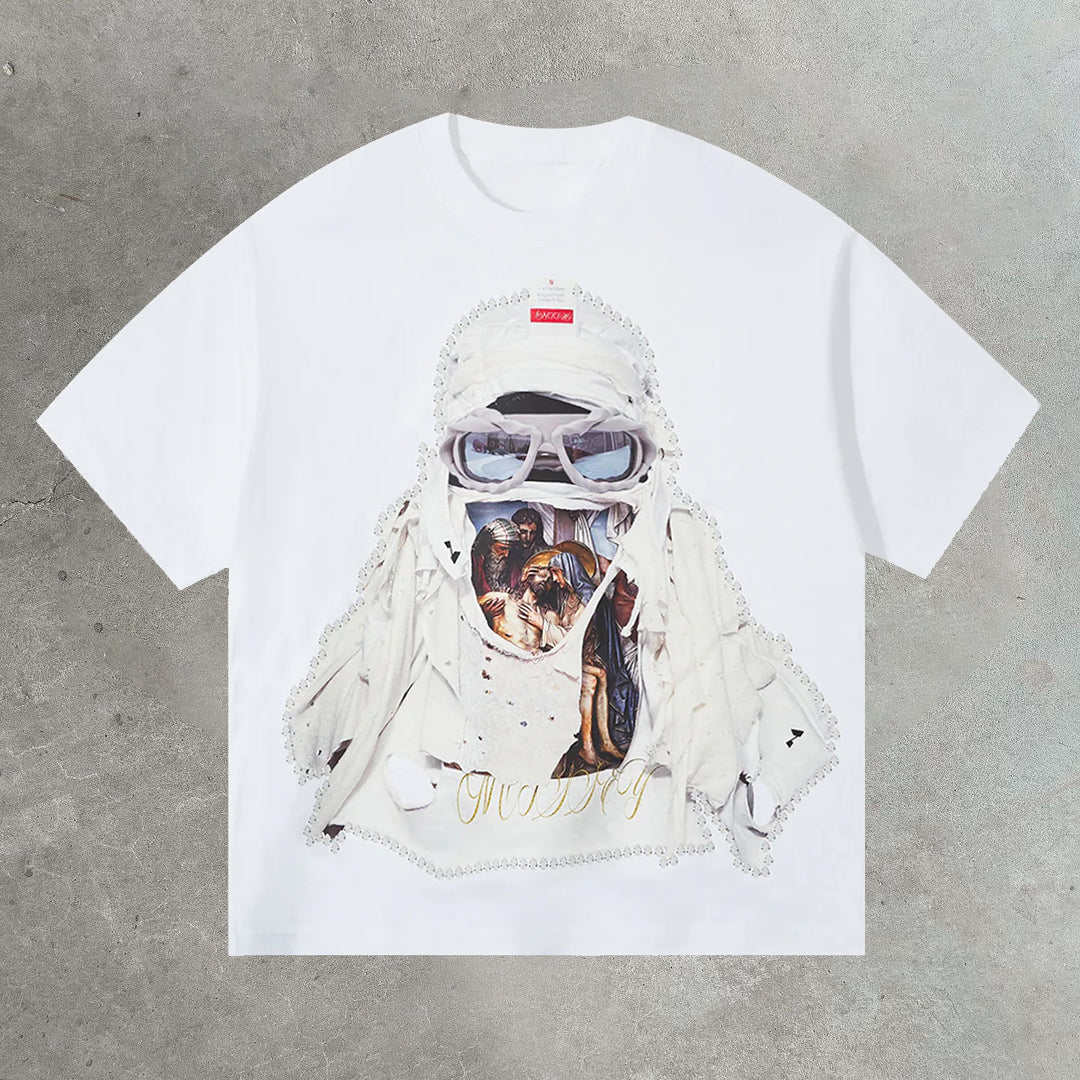 Sopula Vintage Balaclava Graphic Cotton Short Sleeve T-Shirt - SOPULA