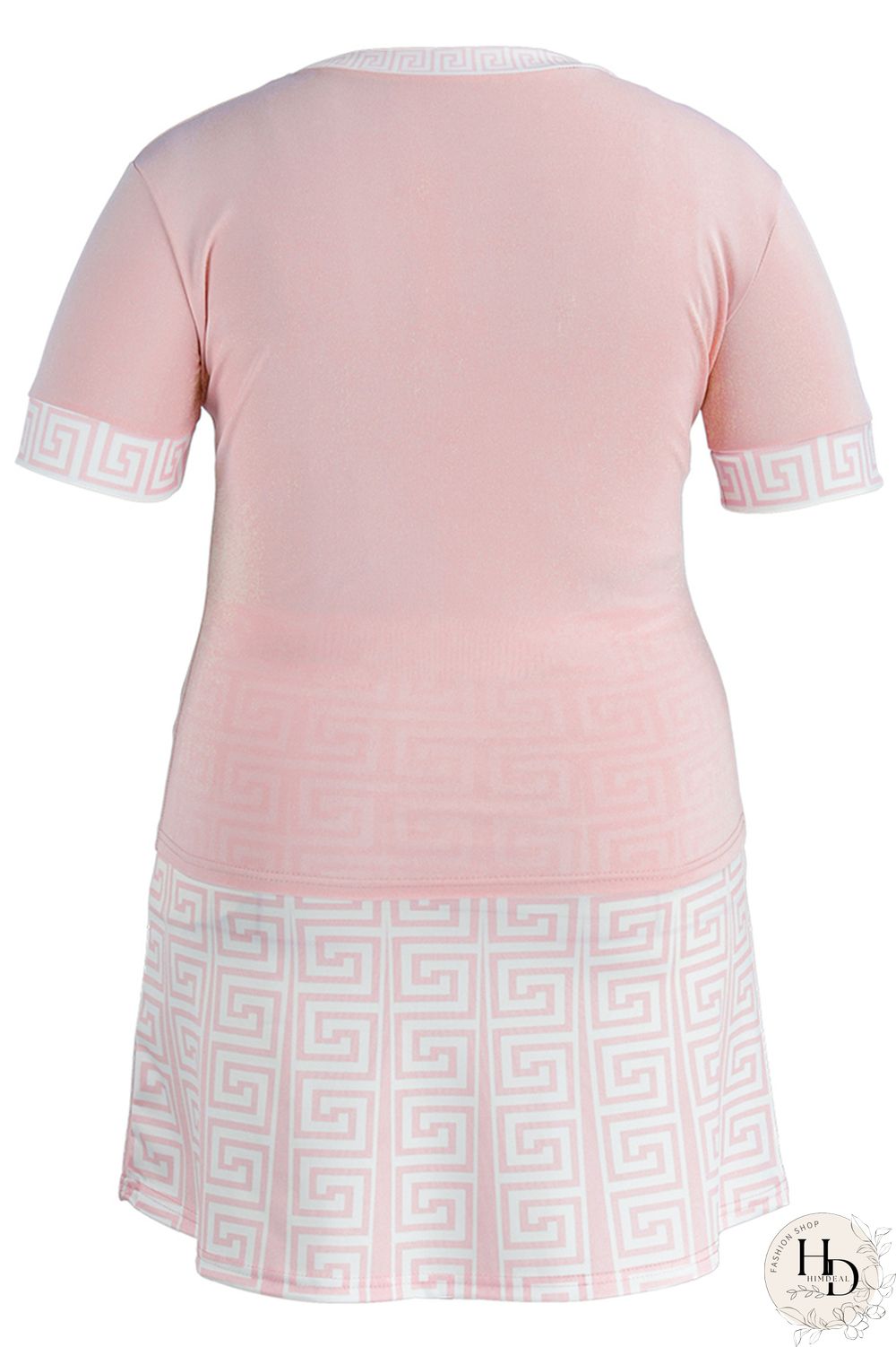 Black Fashion Casual Print Patchwork O Neck Plus Size Two Pieces