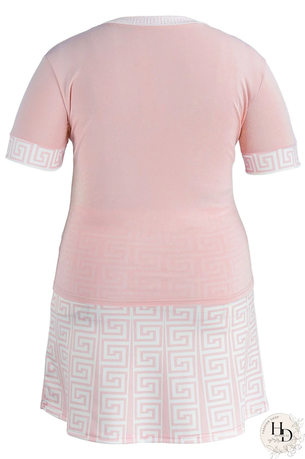 Black Fashion Casual Print Patchwork O Neck Plus Size Two Pieces