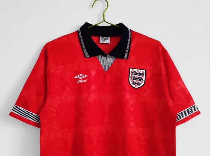 1990 England Away Retro Men's Football T-Shirt Thai Quality