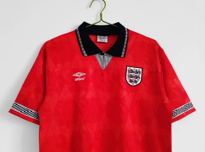 1990 England Away Retro Men's Football T-Shirt Thai Quality