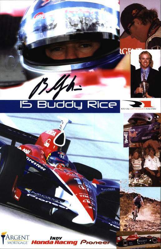 Buddy Rice signed IRL IndyCar Racing 8x10 Photo Poster painting W/Cert Autographed 01