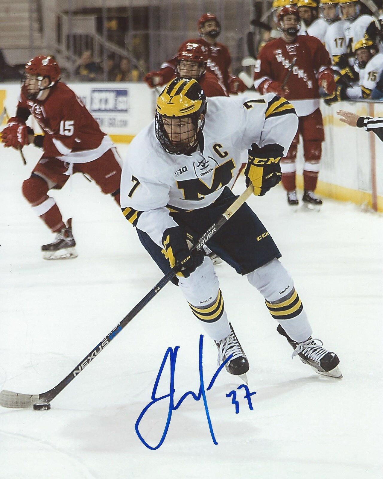 JT Compher Signed 8x10 Photo Poster painting University of Michigan Wolverines Autographed COA