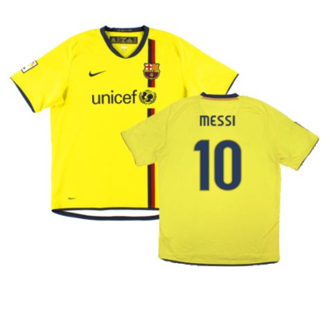 FC Barcelona Lionel Messi 10 Retro Away Shirt Kit 2008-2009