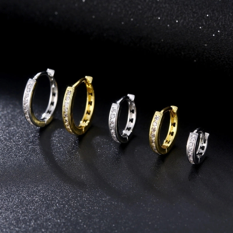 1 Pair Casual Commute U Shape Plating Inlay Copper Zircon K Gold Plated Rhodium Plated Earrings