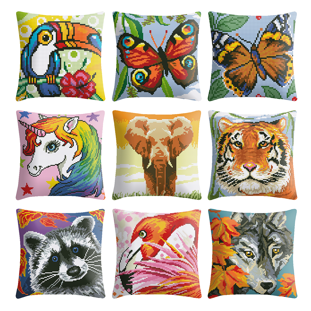 

Animal - 6CT Stamped Cross Stitch Pillowcase - 43*43CM, 01, 501 Original