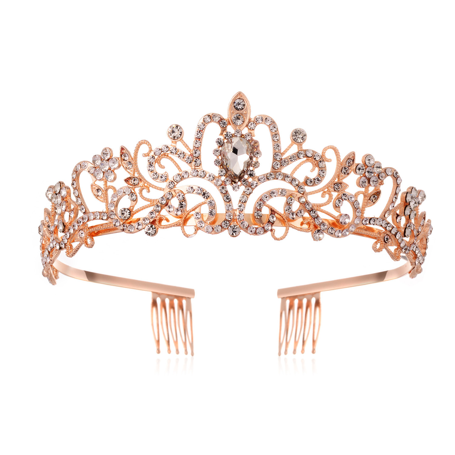 Regal Bridal Tiara Crown – Elegant Wedding Updo Headpiece for Birthdays & Gala Events