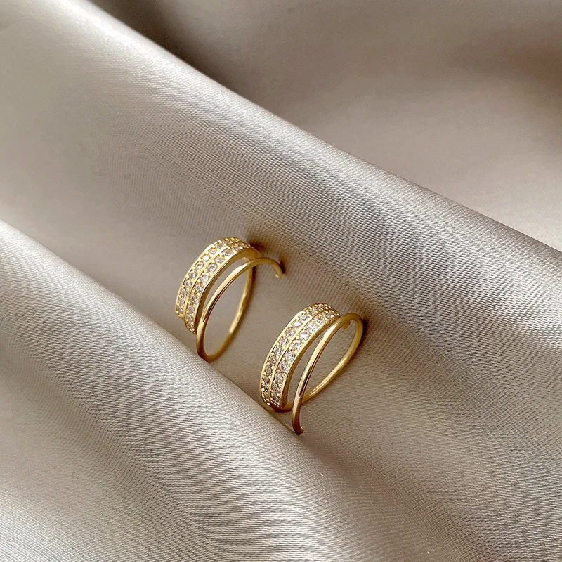 Simple Circle Zircon Earrings
