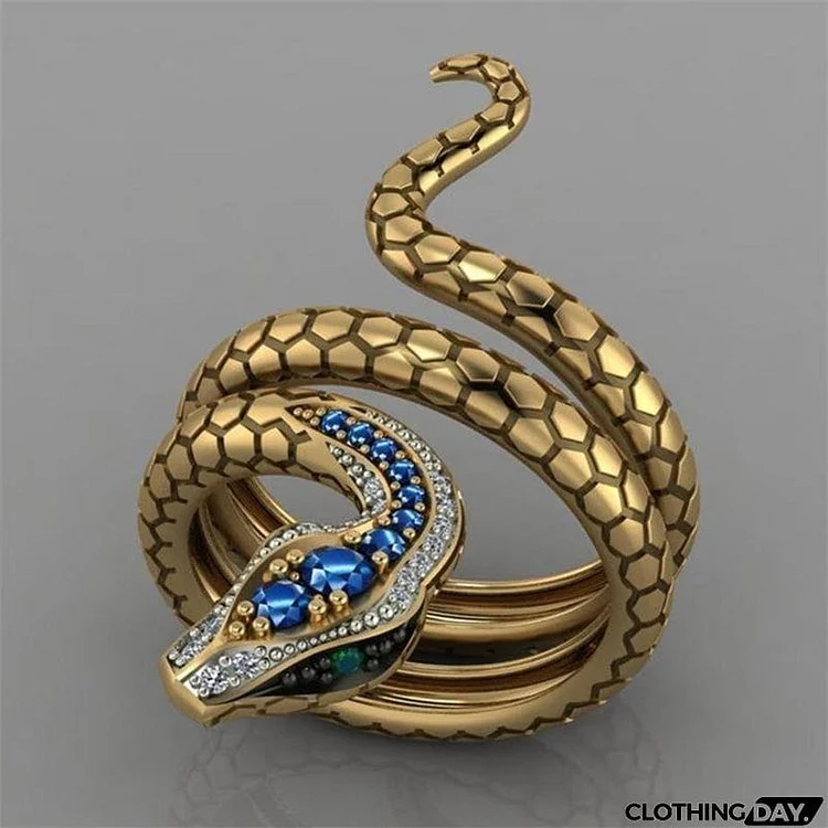 Unisex Snake Shape Creativity Personalized Gold Rings