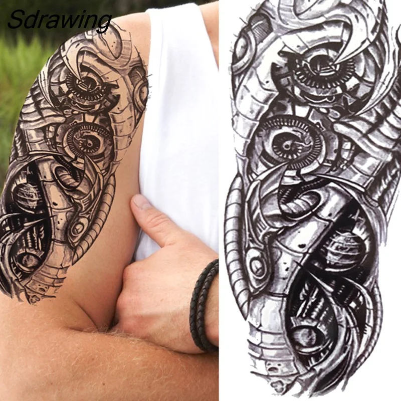 Sdrawing Lotus Temporary Tattoos For Women Men Dream Catcher Butterfly Fake Tattoo Rose Flower Sticker Forearm Chest Tatoos