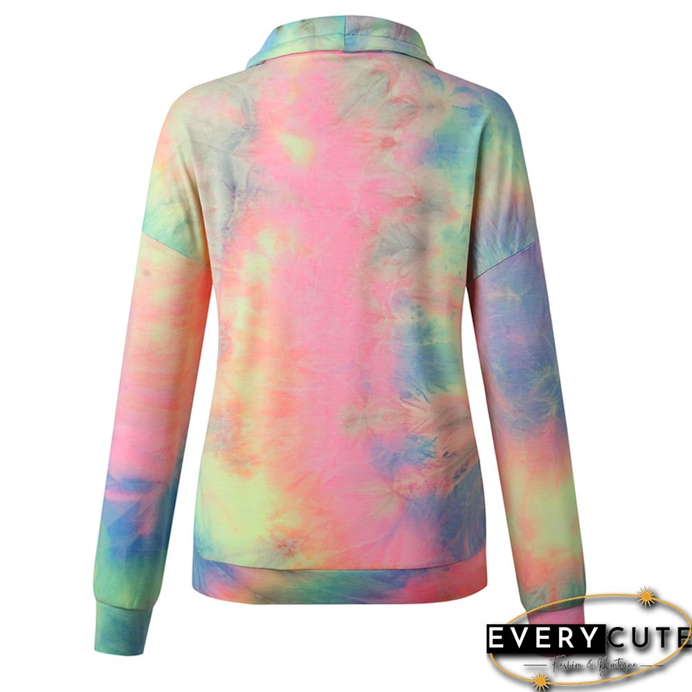 Yellow Tie Dye Kangaroo Pocket Sweatshirt