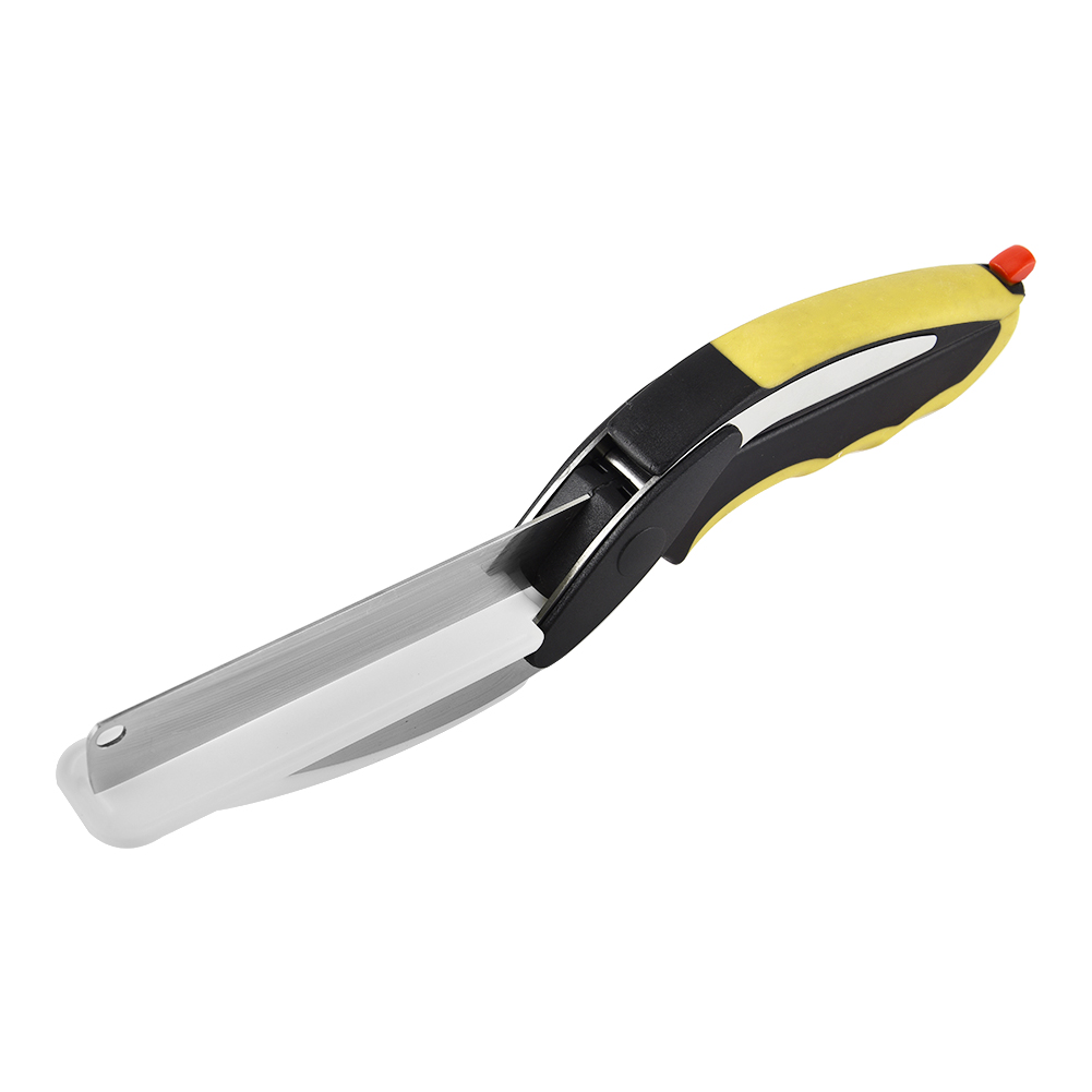 

2 in 1 Kitchen Chopper Scissors Board Stainless Steel Meat Vegetable Cutter, Purple, 501 Original