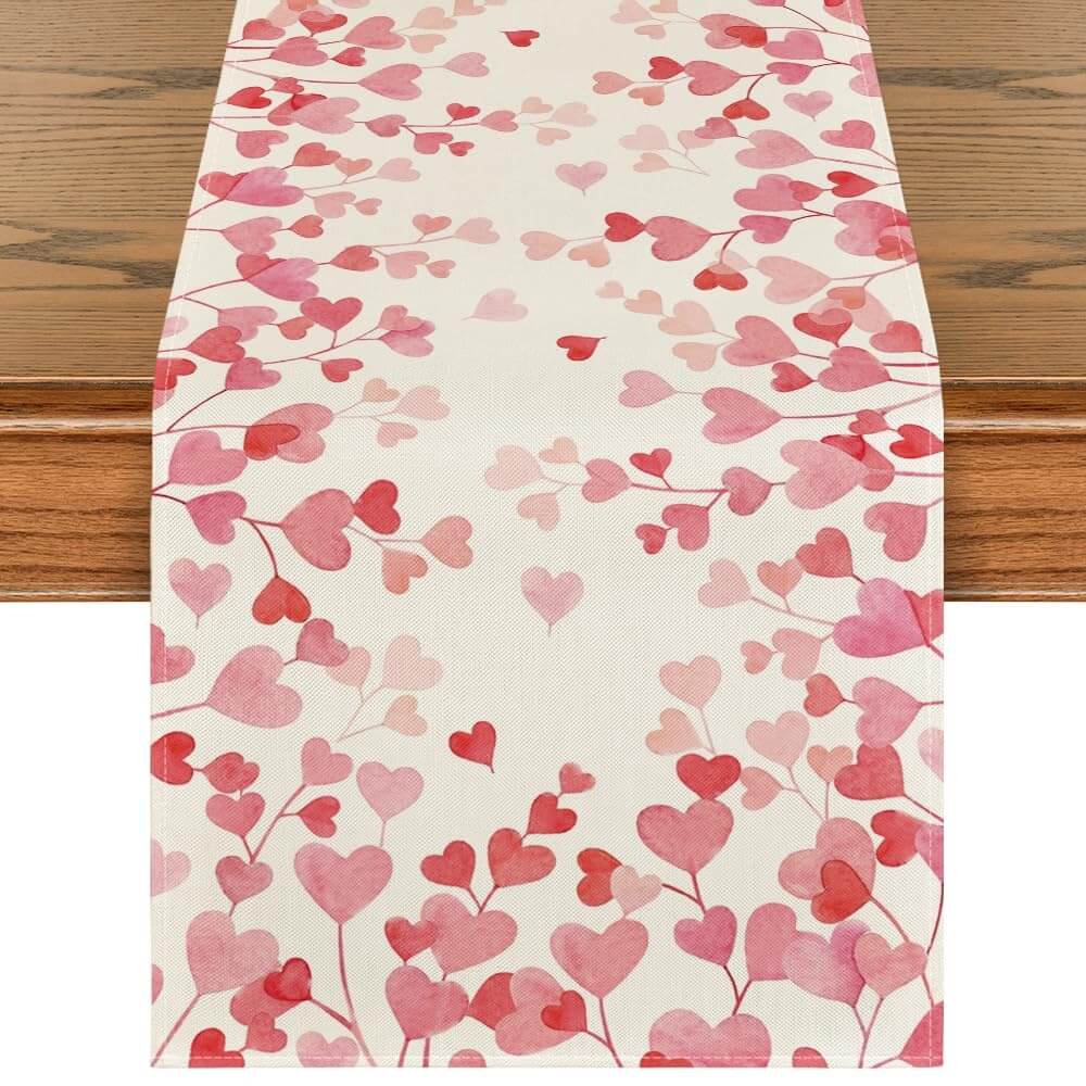 Valentine&rsquo;s Day Pink Love Table Runner