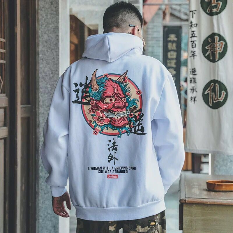 Hip-hop trend Japanese Style sweater men's hooded couple sweater jacket