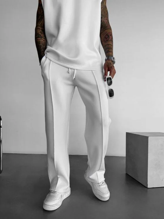 Men's Fashionable Loose Straight Fit Sports Casual Pocket Trousers