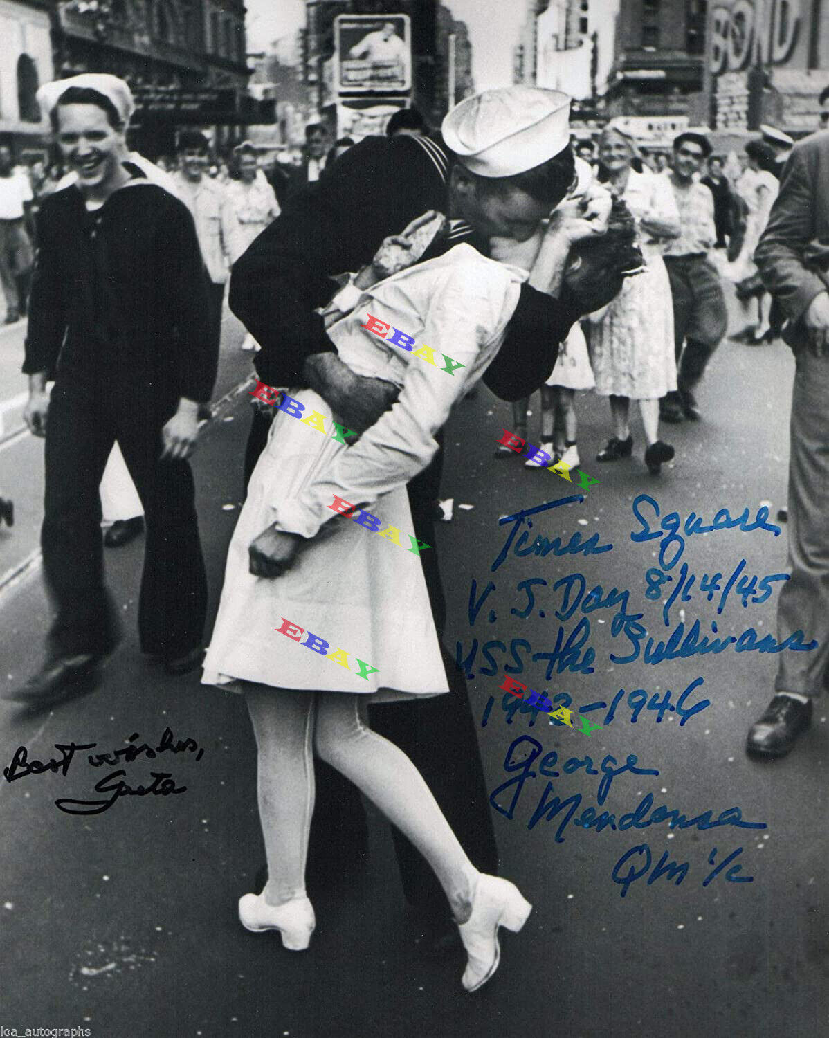 THE KISS WW2 George Mendonsa Autographed Signed 8x10 Photo Poster painting Reprint