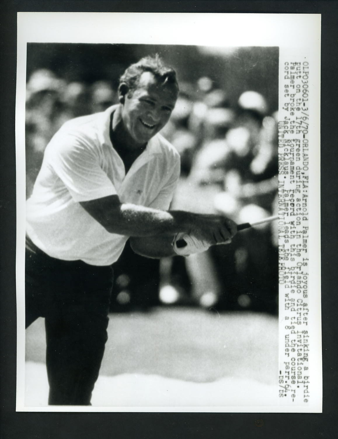 Arnold Palmer 1970 Orlando Citrus Invitational Golf Tournament Press Photo Poster painting