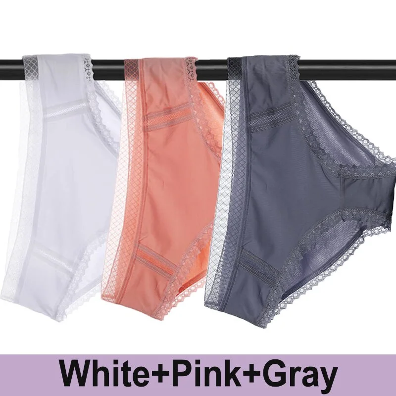 3PCS/Set Seamless Panties Sexy Lace Underwear Women Panties Female Underpants Briefs For Woman Pantys Intimates Lingerie M L XL