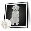 DIY Pearl Painting Dog for Home Wall Decor(25x25cm)