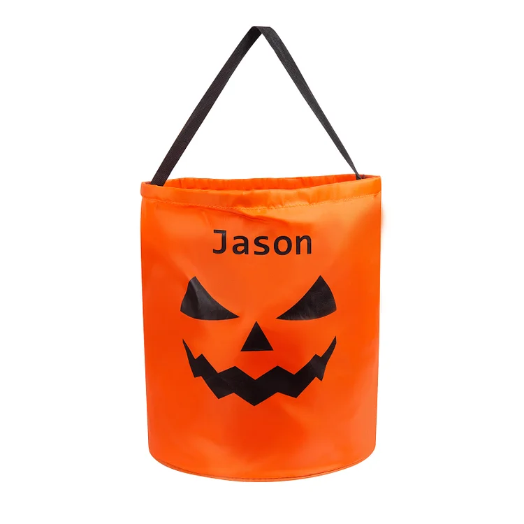 Personalized Halloween Light Up Pumpkin Bucket with Name LED Lights Halloween Tote Bag Halloween Trick or Treat Bag
