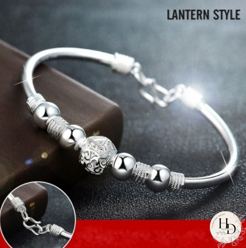 Women's 925 Sterling Silver Transfer Bead Bracelet Fashion Jewelry (Size: A, B, C)