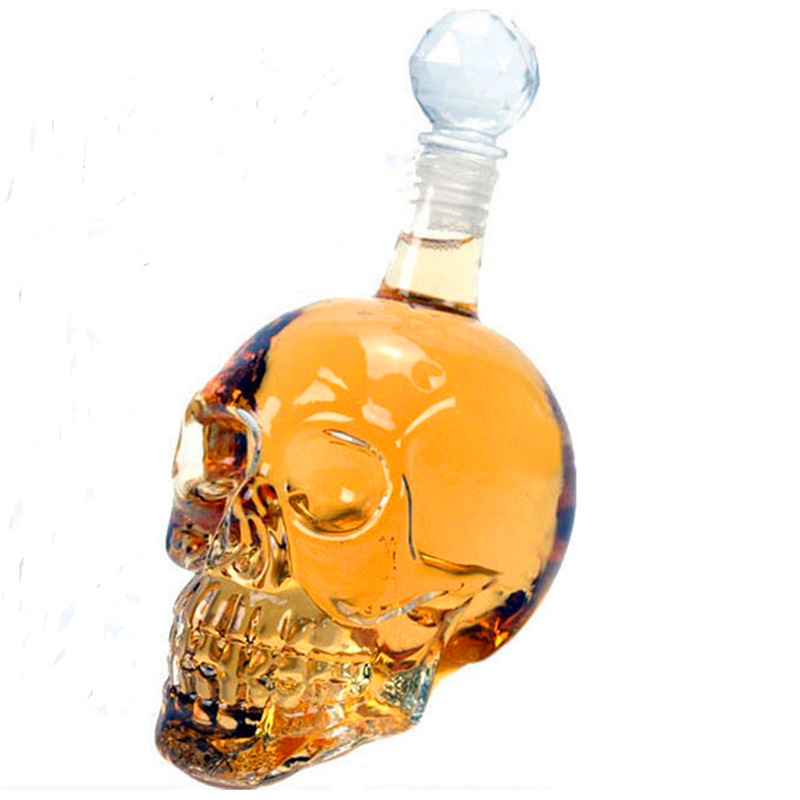 Tegooe Crystal Skull Head Decanter and Shot Glass Set Novelty Whiskey