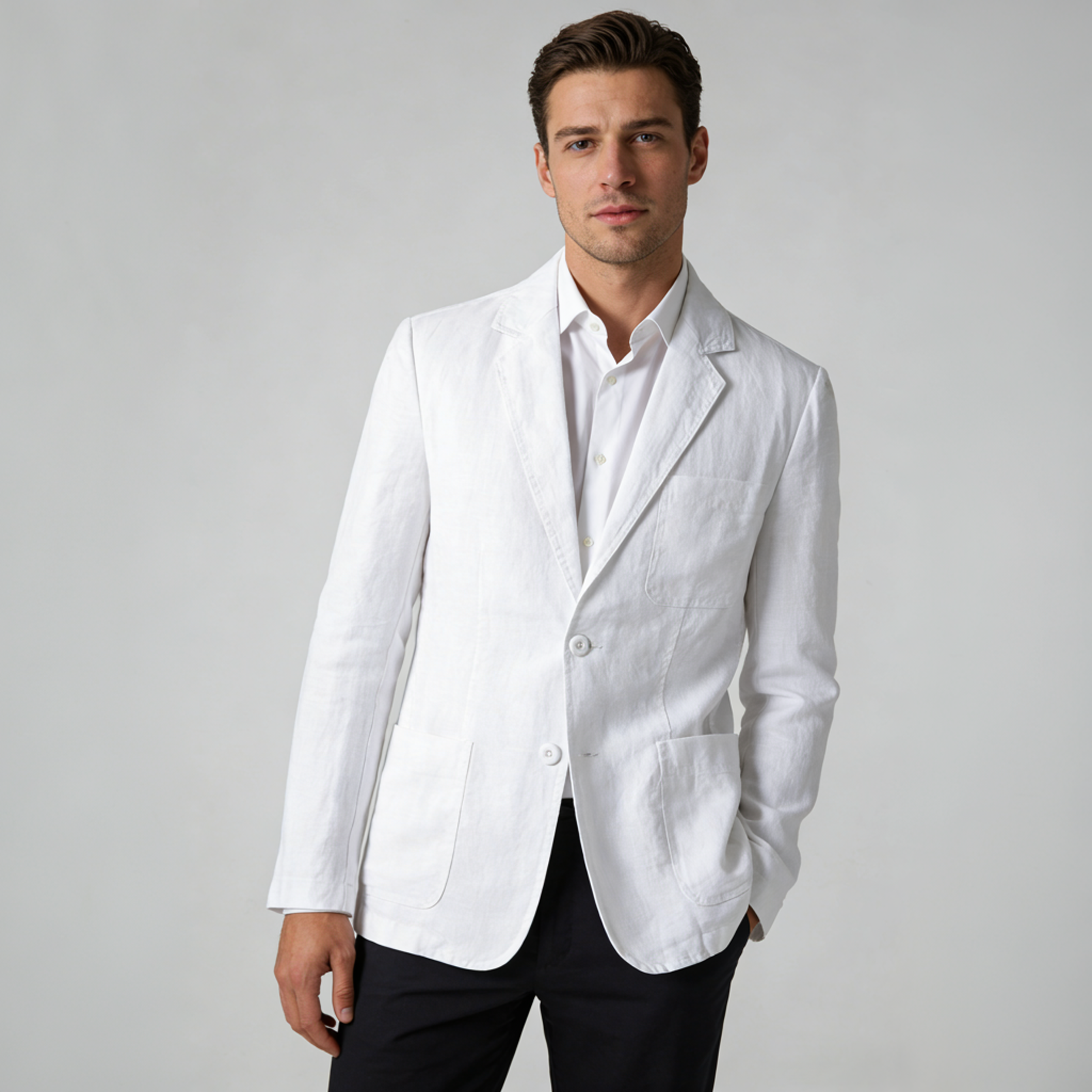 Linen Blazer Men 100% Linen Lightweight Casual Jacket Breathable REAL SILK LIFE