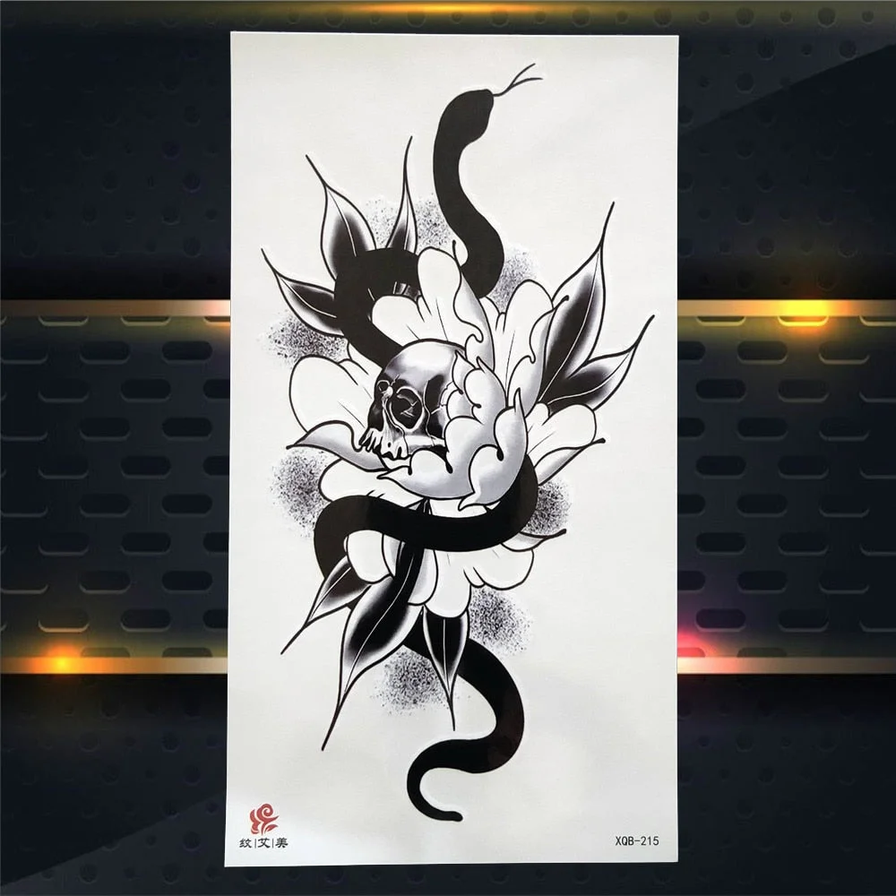 Tribal Dreamcatcher Fake Temporary Tattoo For Women Men Wolf Henna Feather Tattoos Sticker Watercolor Compass Waterproof Tatoos