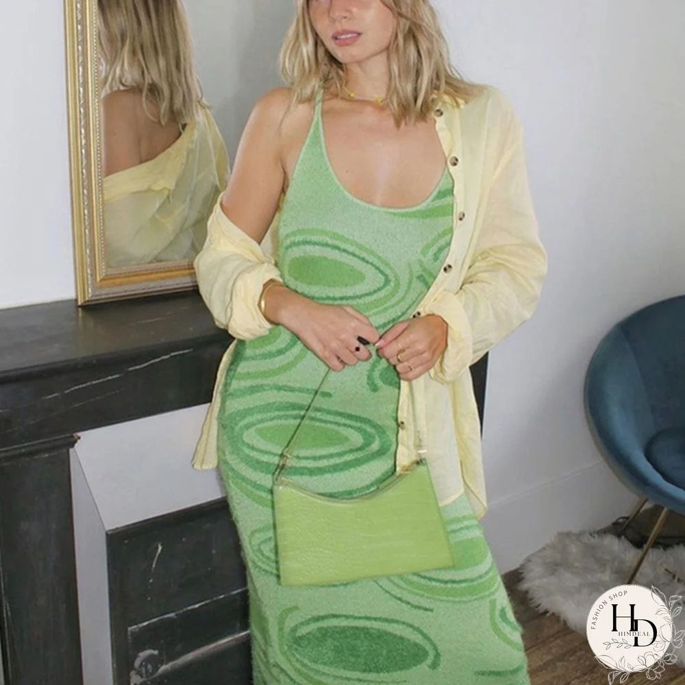 Dress Women Summer Sleeveless Strap Dress Female Print Sundress