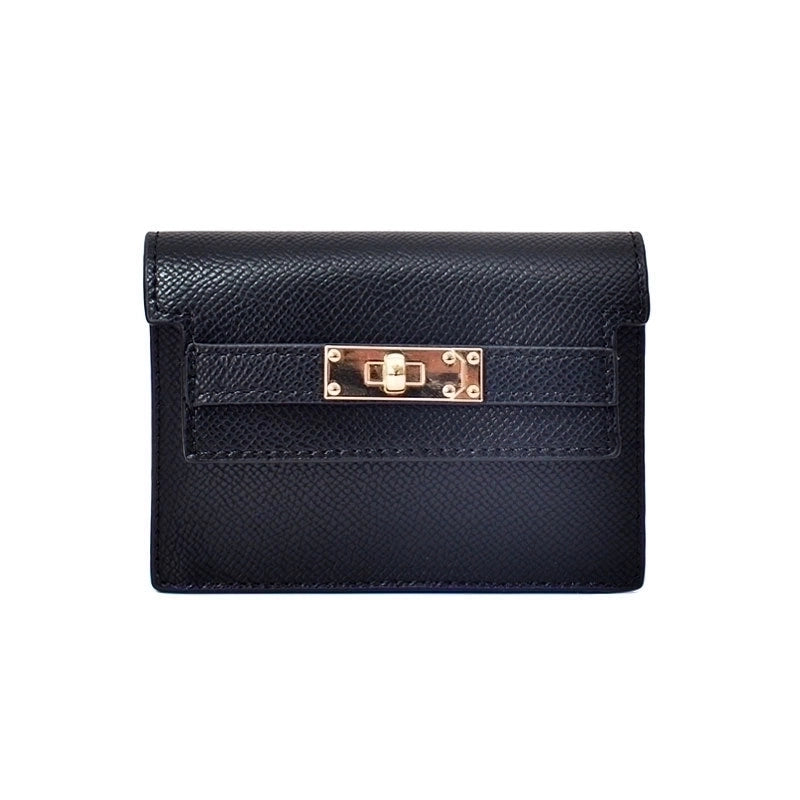 Women’s Solid Color Pu Leather Lock Clasp Wallets