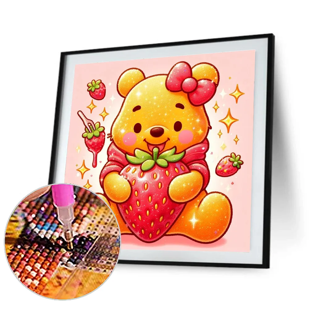 Full Round Diamond Painting 30*30cm - Winnie The Pooh And Strawberry