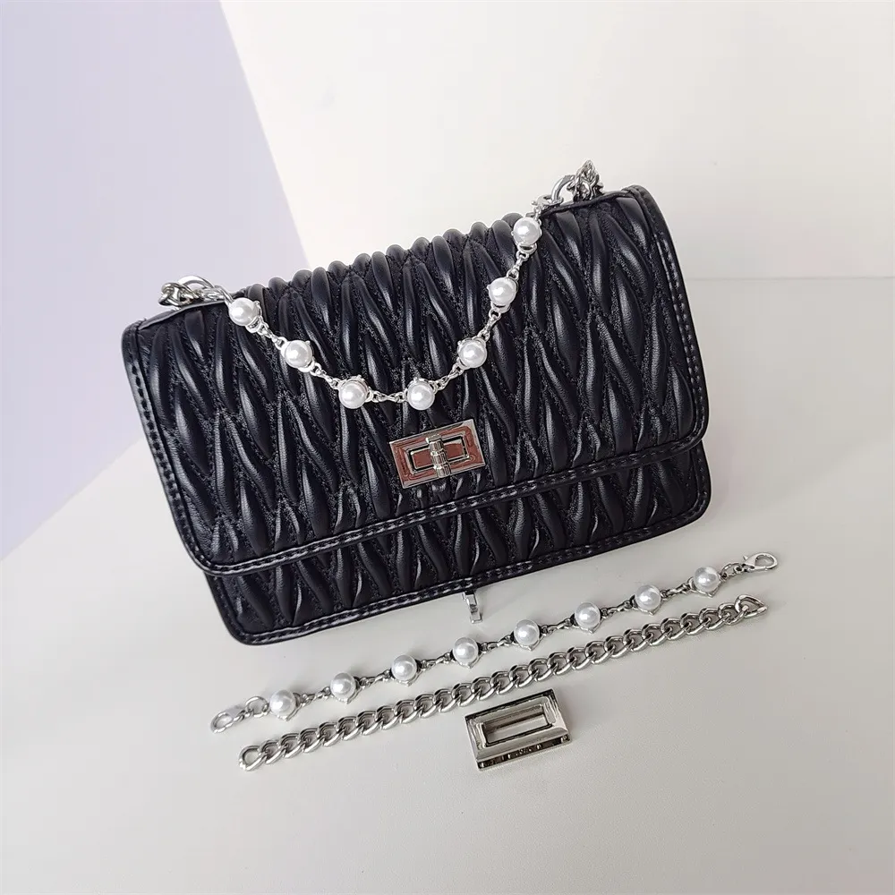 Small square bag chain bag versatile shoulder bag fashionable crossbody bag-vocosishoes