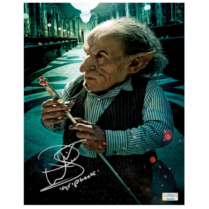 Warwick Davis Autographed Harry Potter Griphook 8x10 Photo Poster painting