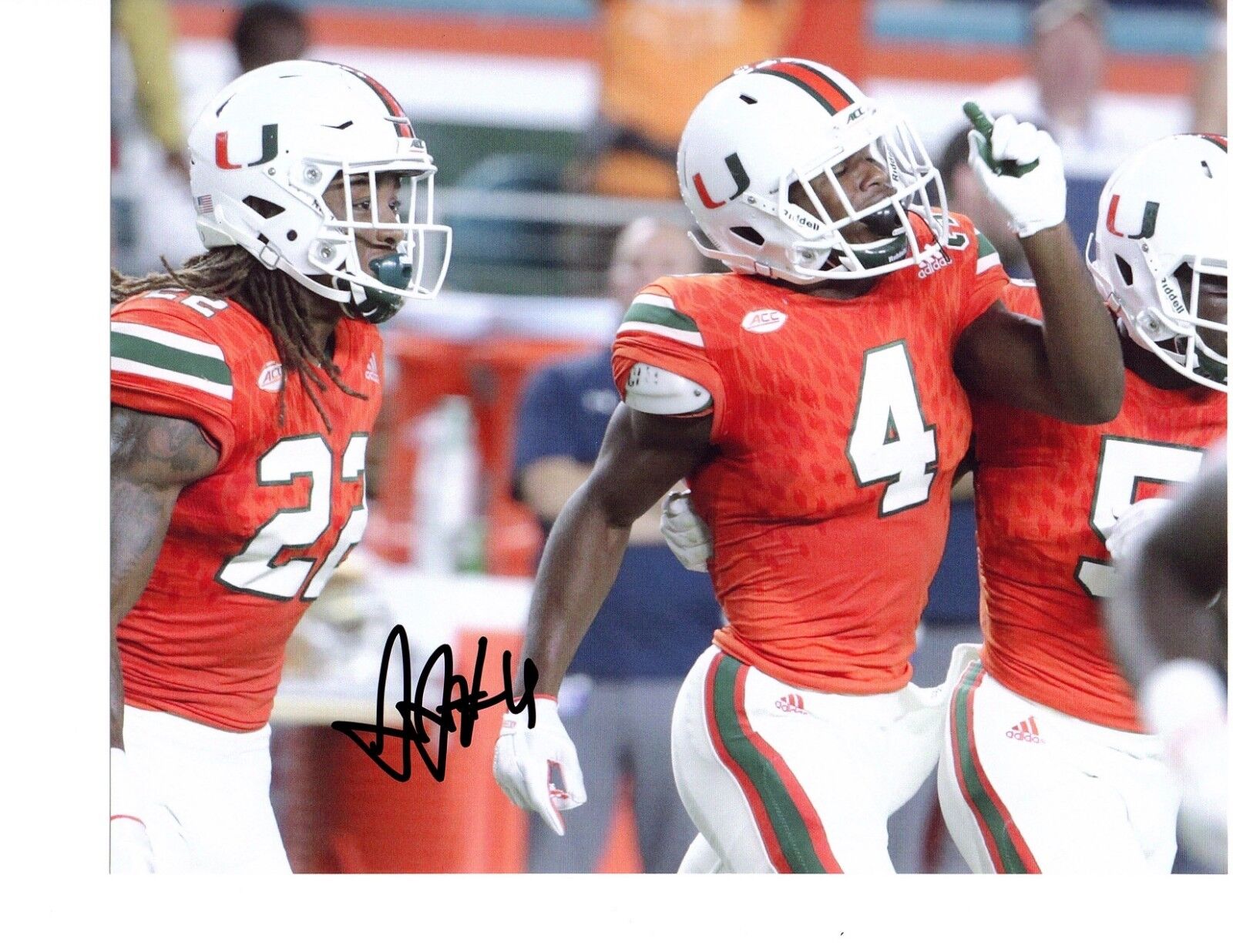 Jaquan Johnson Miami Hurricanes Signed autographed 8x10 football Photo Poster painting The U c